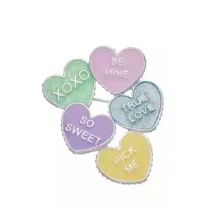 Napier Valentine's Day Candy Conversation Hearts Brooch Pin